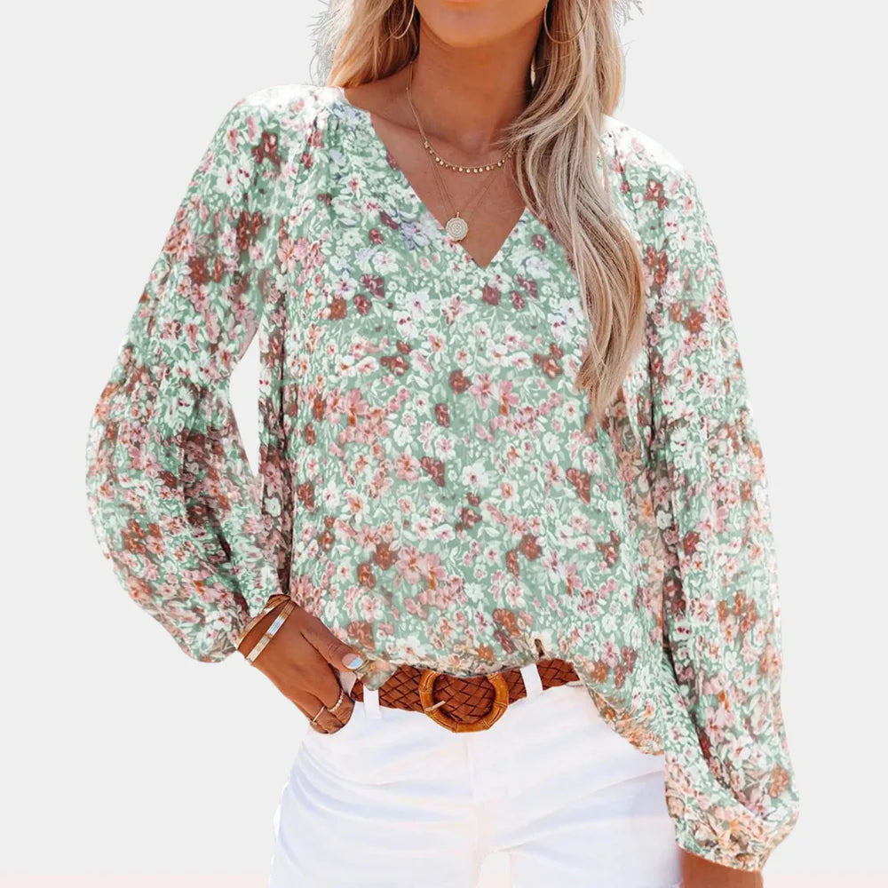 Amya - Bloemen zomerblouse voor vrouwen