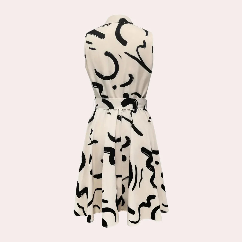 Jolanta - Casual damesjurk met abstracte print