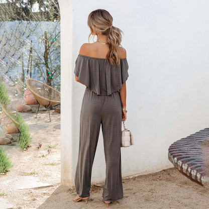 EMMALYN - Geruffeld off-shoulder jumpsuit